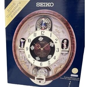 Seiko Melodies In‎ Motion 2006 Collectors Edition Swarovski Crystal Clock NEW
